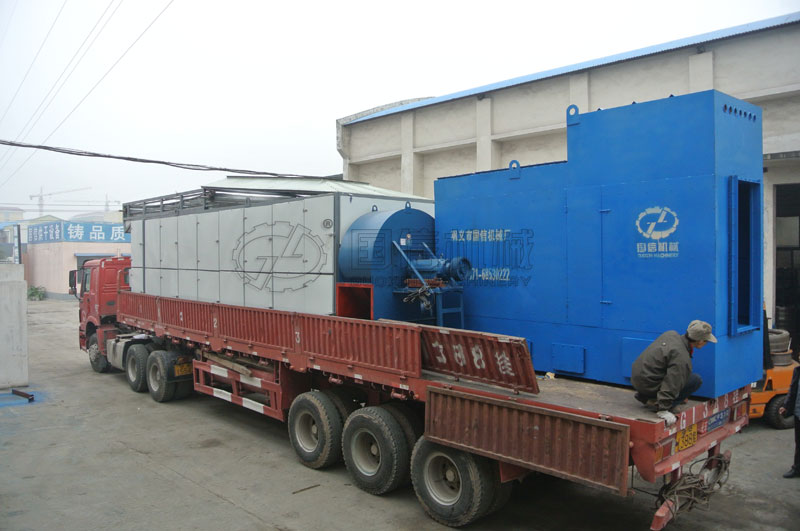 全套設備裝完，貨車駛離廠區(qū)